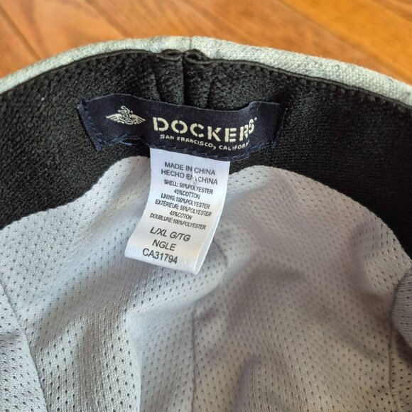 Dockers Hat Jersey Flat Top Gray Jersey Stretch L/XL HatNewsie Cap - Picture 3 of 9